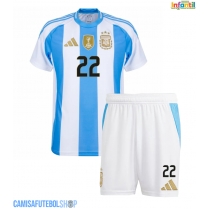 Camisa de time de futebol Argentina Lautaro Martinez #22 Replicas 1º Equipamento Infantil Copa America 2024 Manga Curta (+ Calças curtas)
